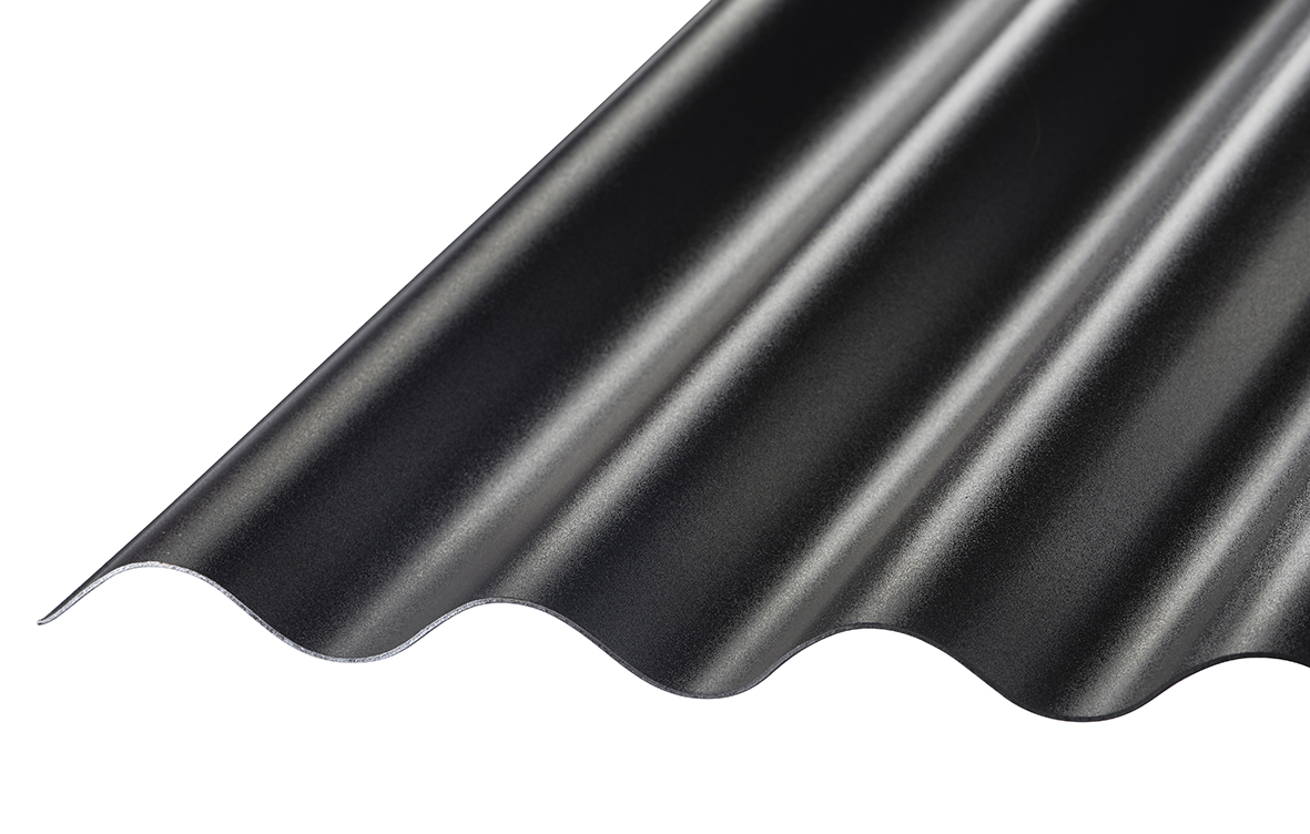 Billede af SUNLUX Sinus, PVC bølgeplader profil 76/18, Sort, 900mm x 2000mm